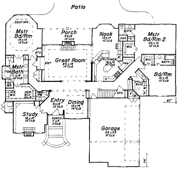 House Plan Design - European Floor Plan - Main Floor Plan #52-171