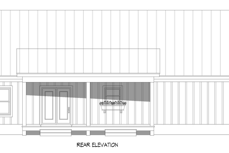 House Blueprint - Exterior - Rear Elevation for Country House Plan #932-1351 - 3 bed, 2.5 bath