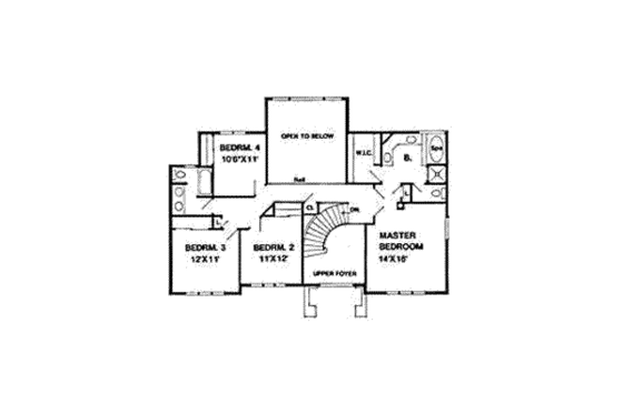 Floor Plan - Upper Floor for Traditional House Plan #116-186 - 4 bed, 3 bath