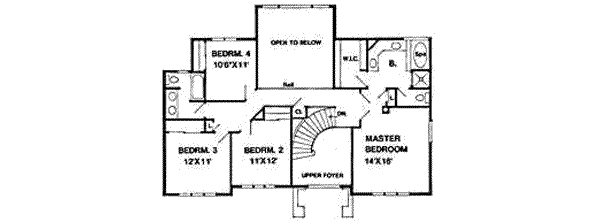 Traditional Floor Plan - Upper Floor Plan #116-186