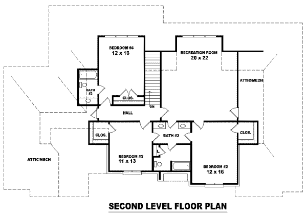 European Floor Plan - Upper Floor Plan #81-1289
