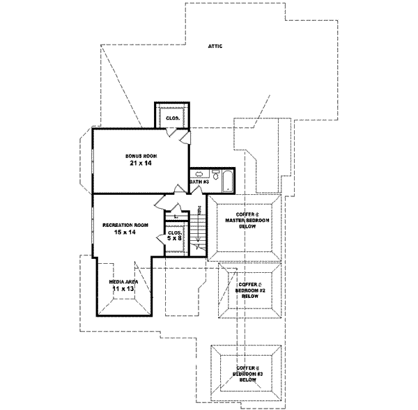 European Floor Plan - Upper Floor Plan #81-622