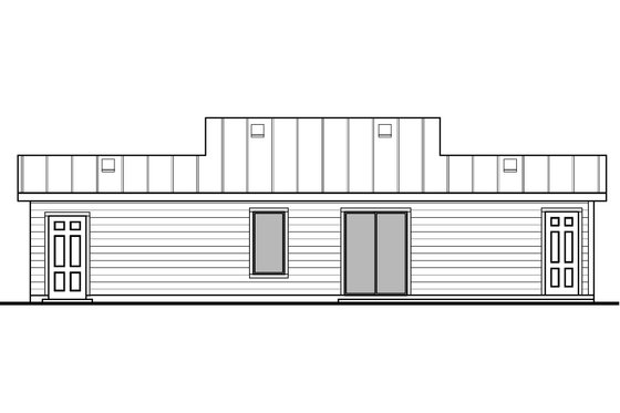 Exterior - Rear Elevation for Modern House Plan #1073-47 - 1 bed, 1 bath