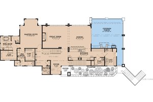 Floor Plan - Main Floor for Modern House Plan #923-432 - 4 bed, 5.5 bath