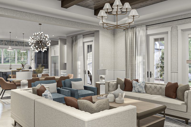 House Blueprint - Interior - Family Room for Southern House Plan #455-558 - 3 bed, 2.5 bath