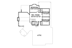 Floor Plan - Upper Floor for Traditional House Plan #65-362 - 4 bed, 3 bath