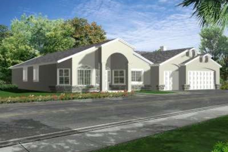 House Plan Design - Adobe / Southwestern Exterior - Front Elevation Plan #1-660