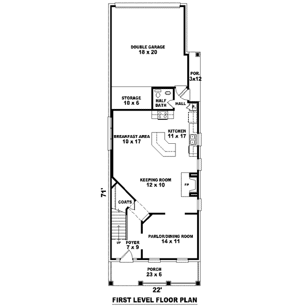 Colonial Floor Plan - Main Floor Plan #81-1369