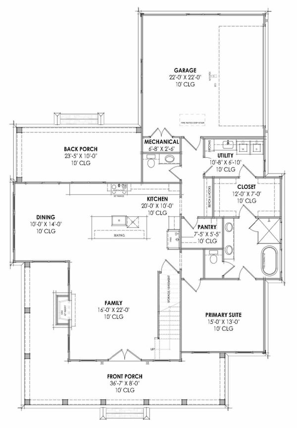 Farmhouse Floor Plan - Main Floor Plan #1096-131