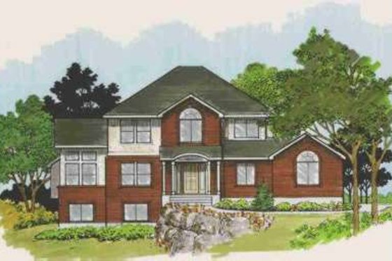Exterior - Front Elevation for Traditional House Plan #308-120 - 4 bed, 2.5 bath