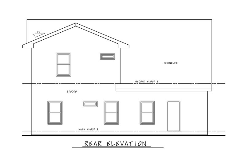 House Plan Design - Exterior - Rear Elevation for Cottage House Plan #20-2488 - 4 bed, 2.5 bath