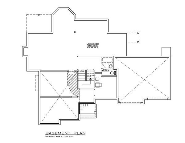 House Blueprint - Floor Plan - Lower Floor for Farmhouse House Plan #1100-125 - 5 bed, 3 bath