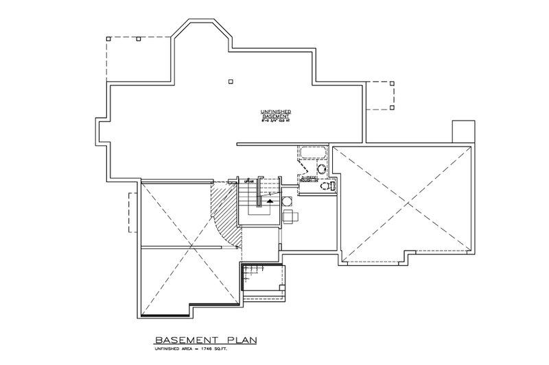 House Blueprint - Floor Plan - Lower Floor for Farmhouse House Plan #1100-125 - 5 bed, 3 bath