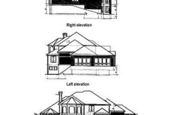 Exterior - Rear Elevation for Traditional House Plan #67-240 - 4 bed, 4 bath