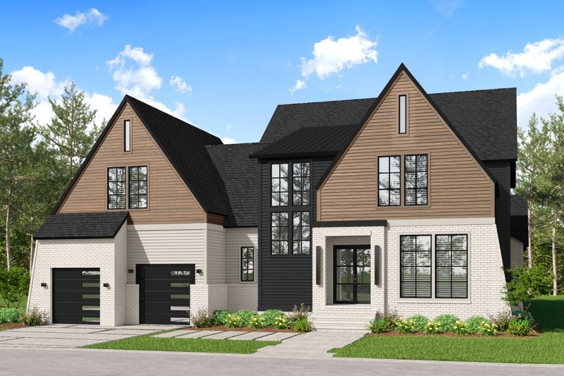 House Blueprint - Exterior - Front Elevation for Modern House Plan #1080-26 - 4 bed, 4.5 bath