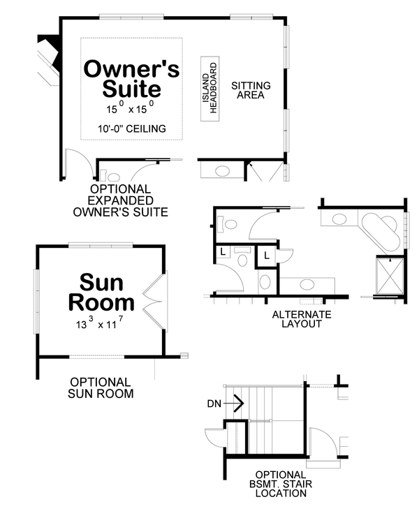 Architectural House Design - Floor Plan - Other Floor 1 for Traditional House Plan #20-2089 - 2 bed, 2 bath