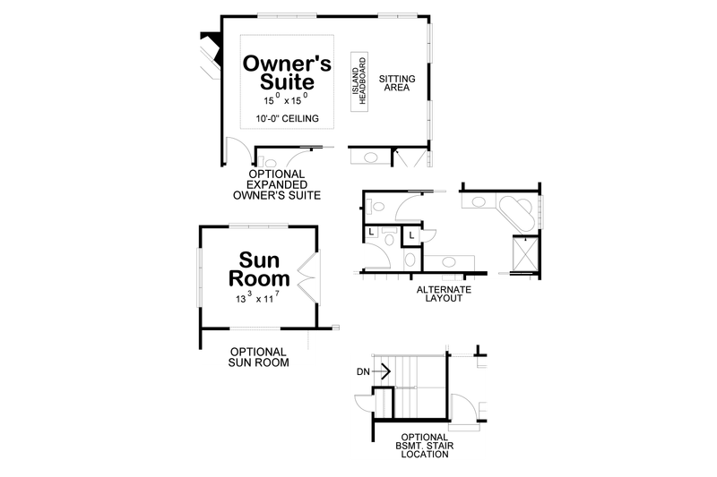 Home Plan - Floor Plan - Other Floor 1 for Traditional House Plan #20-2089 - 2 bed, 2 bath