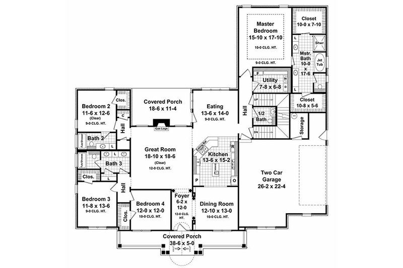 Home Plan - Floor Plan - Main Floor for Traditional House Plan #21-285 - 4 bed, 3.5 bath