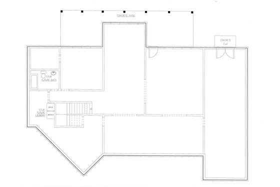 Floor Plan - Lower Floor for Craftsman House Plan #437-87 - 4 bed, 2.5 bath