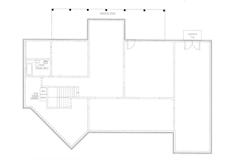Home Plan - Floor Plan - Lower Floor for Craftsman House Plan #437-87 - 4 bed, 2.5 bath