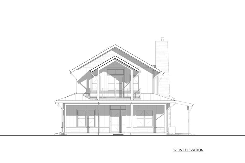House Blueprint - Exterior - Front Elevation 3 for Farmhouse House Plan #1042-23 - 3 bed, 2.5 bath
