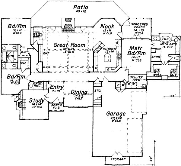 Home Plan - European Floor Plan - Main Floor Plan #52-184