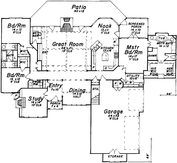 European Floor Plan - Main Floor Plan #52-184