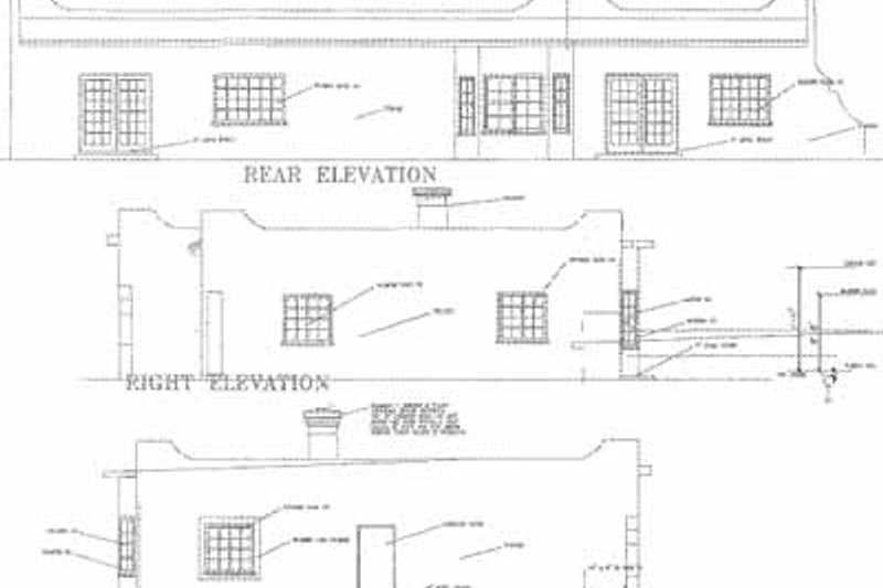 Architectural House Design - Exterior - Rear Elevation 1 for Adobe / Southwestern House Plan #1-453 - 3 bed, 2 bath
