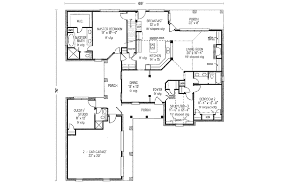 Floor Plan - Main Floor for European House Plan #410-271 - 3 bed, 4 bath