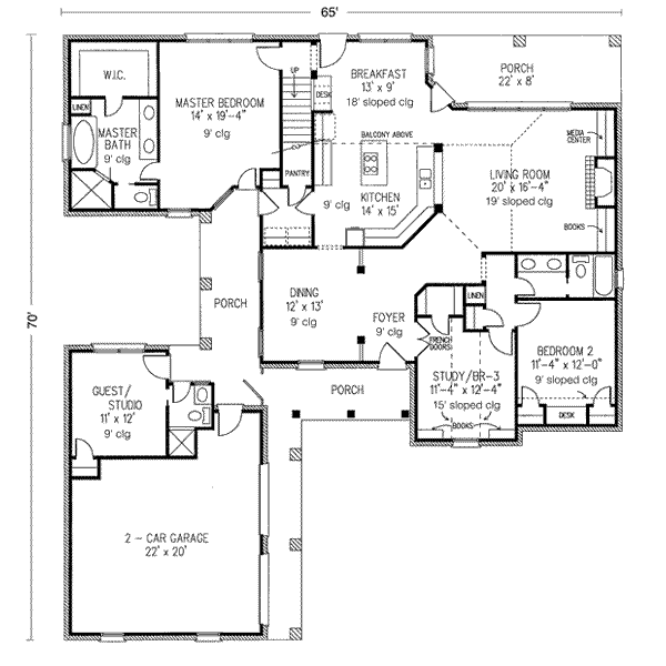 Architectural House Design - European Floor Plan - Main Floor Plan #410-271