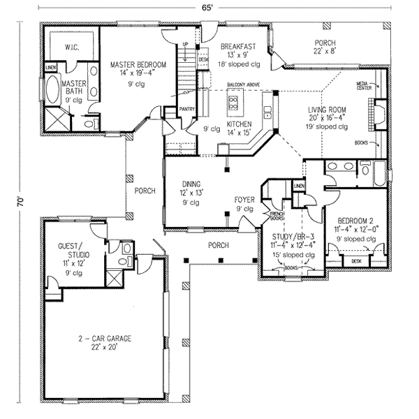 European Floor Plan - Main Floor Plan #410-271