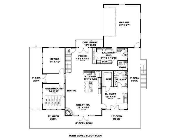 Dream House Plan - Craftsman Floor Plan - Main Floor Plan #117-1054