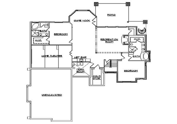 House Plan Design - Traditional Floor Plan - Lower Floor Plan #5-302