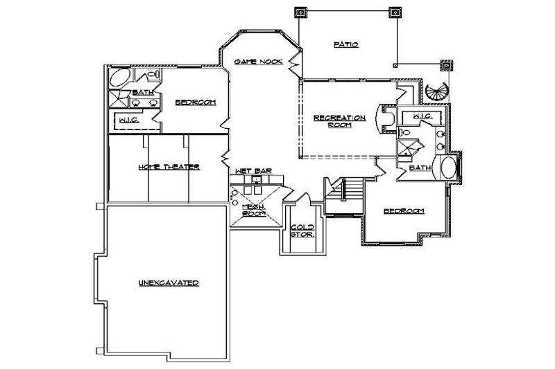 Home Plan - Floor Plan - Lower Floor for Traditional House Plan #5-302 - 4 bed, 4.5 bath