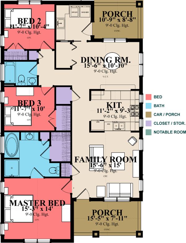 Craftsman Floor Plan - Main Floor Plan #63-386