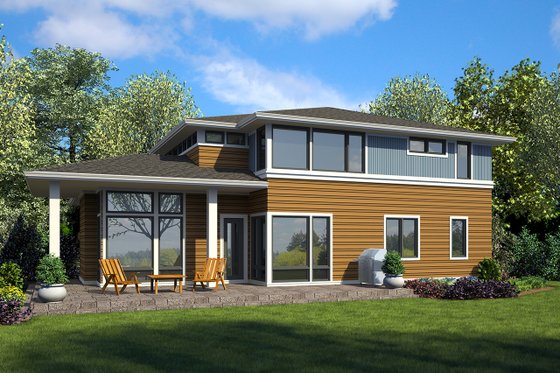 Exterior - Rear Elevation for Modern House Plan #48-938 - 3 bed, 2.5 bath