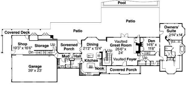 Country Floor Plan - Main Floor Plan #124-701
