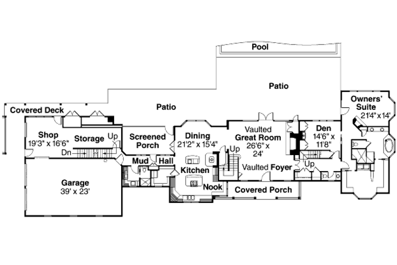 House Plan Design - Floor Plan - Main Floor for Country House Plan #124-701 - 4 bed, 4.5 bath