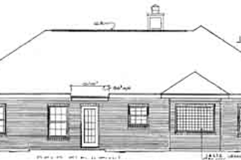 House Plan Design - Exterior - Rear Elevation for Mediterranean House Plan #14-129 - 3 bed, 2 bath