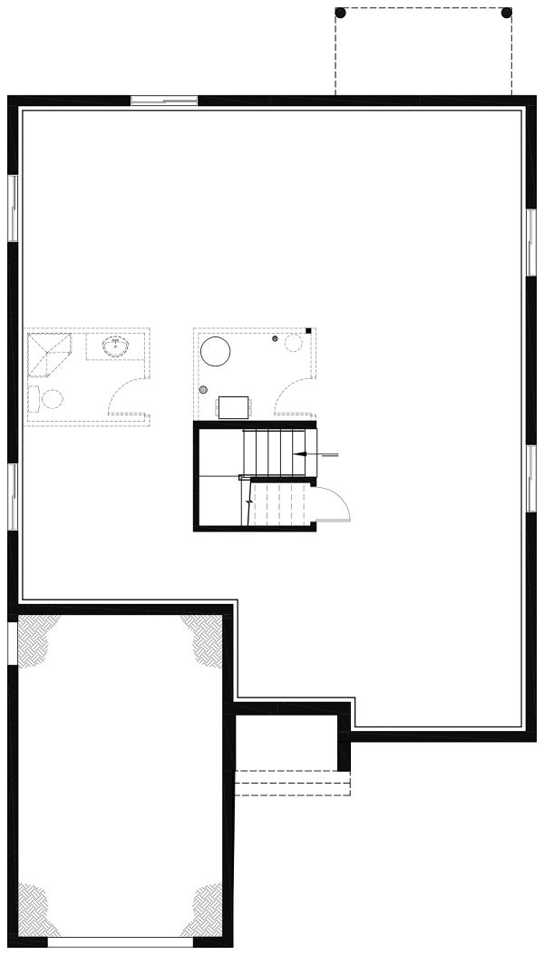 Architectural House Design - Craftsman Floor Plan - Lower Floor Plan #23-2692