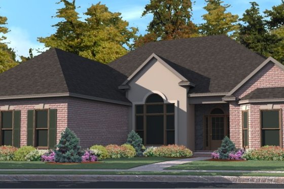 Exterior - Front Elevation for Traditional House Plan #63-353 - 4 bed, 3 bath