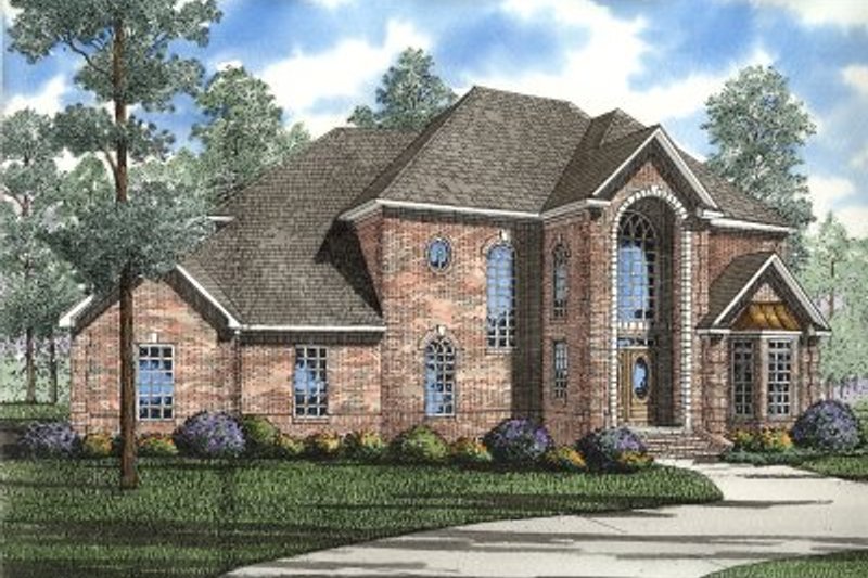 House Blueprint - European Exterior - Front Elevation Plan #17-239