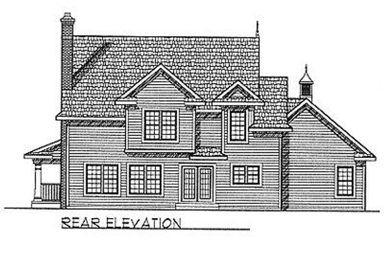 Exterior - Rear Elevation for Country House Plan #70-253 - 4 bed, 2.5 bath