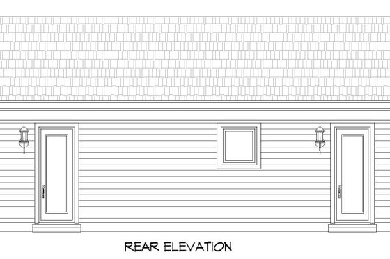 Exterior - Rear Elevation for Country House Plan #932-609 - 1 bed, 1 bath