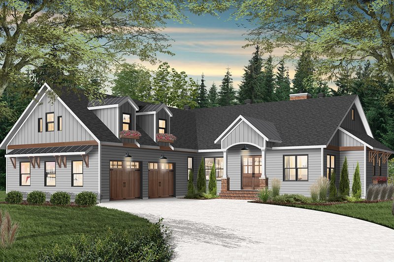 Home Plan - Exterior - Front Elevation 4 for Farmhouse House Plan #23-2689 - 4 bed, 2.5 bath