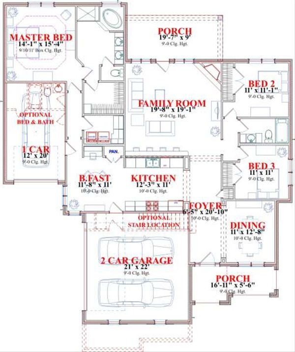 Traditional Floor Plan - Main Floor Plan #63-143