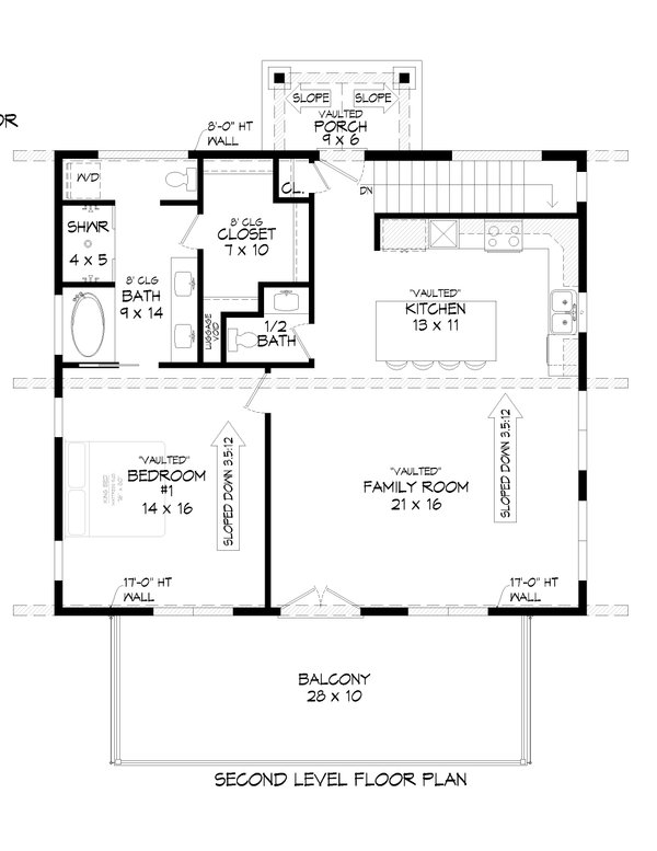 Modern Floor Plan - Upper Floor Plan #932-739