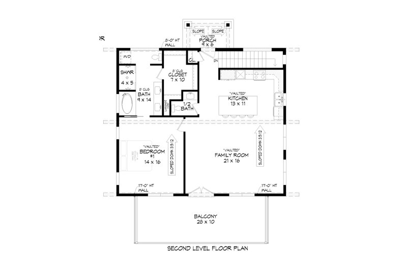 House Plan Design - Floor Plan - Upper Floor for Modern House Plan #932-739 - 2 bed, 2.5 bath