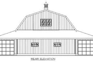 Exterior - Rear Elevation for Country House Plan #117-483, 0 bath