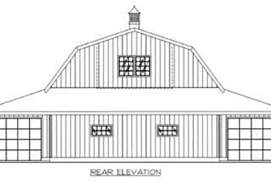 Exterior - Rear Elevation for Country House Plan #117-483, 0 bath
